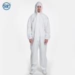 45gsm Disposable Hooded Coverall Large Disposable Polypropylene Coveralls With