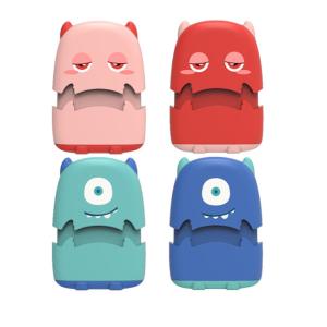 Quality Cute Kids Stamp Monster Clothing Fabric Cartoon Name Stamp Photosensitive Flash Self Inking Toy Stamp wholesale