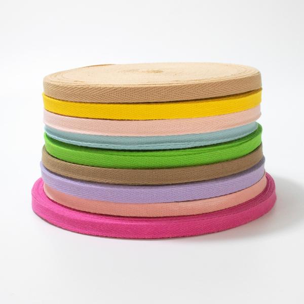 Manufacturer cotton webbing colorful twill herringbone belt 10mm cotton webbing