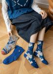 Broderie jacquard pastorale Chaussettes personnalisees en coton Designer