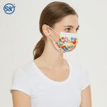 Fashion printing Tie-dye Anti Odor 3ply Disposable Non Woven Printed Face Mask