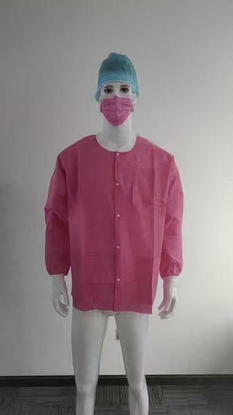 S&J Disposable Spunlace Lab Jacket Spunlace Nonwoven Premium Quality Knitted