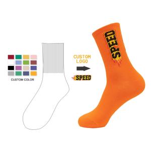 Quality Custom design athletic crew men kids sports grip team socks print sports crew custom logo cotton badminton tube socks wholesale