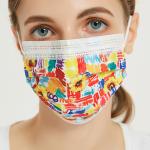 Fashion printing Tie-dye Anti Odor 3ply Disposable Non Woven Printed Face Mask