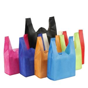 Quality Reusable Vest T Shirt Nonwoven Shopping Bag For Supermarket Latest Design Custom Eco Friendly wholesale
