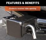 Metal Hitch Tube Cover Fits 2 Blank American Black Flag Metal Trailer Hitch