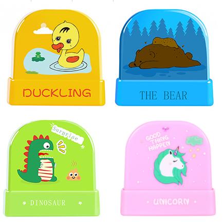 factory wholesale cartoon cute waterproof baby name toy flash stamp for children