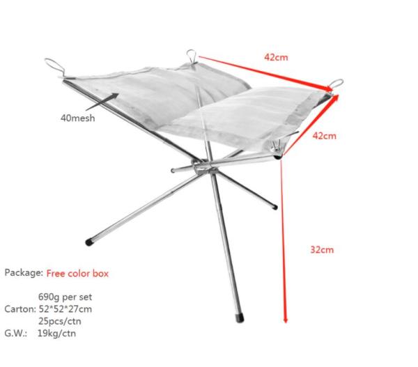 Outdoor Backyard Garden Camping Portable Fire Pit Stainless Steel Bbq Smoke Fire