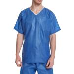 V Neck Disposable Nursing Scrubs Short Sleeves Disposable Scrubs Sets