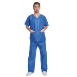 V Collar Short Sleeve Disposable Scrub Suit Unisex Hospital Scrub Suit