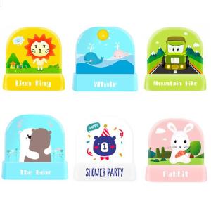 Quality wholesale cartoon cute waterproof kids name flash toy stamp for children's clothes wholesale