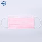Non woven pink 3 ply layer 3 disposable Face Mask