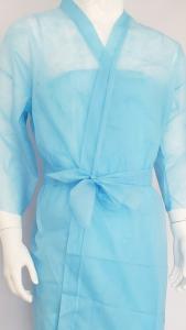 Quality Blue Nonwoven Disposable Spa Wear Massage Ladies Kimono Robe wholesale