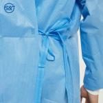 Disposable Reinforced Ultrasonic Sewing SMS Waterproof Uniform Long-sleeved