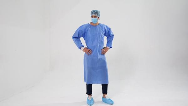 S&J Disposable Nonwoven SMS Surgical Gown Isolation Gown 3-Layer Laminated Lace