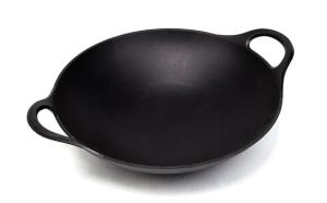 Quality Matt Black Enamel Cast Iron Wok wholesale