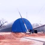 Large span structural roof coal storages shed steel space frame barrel coal