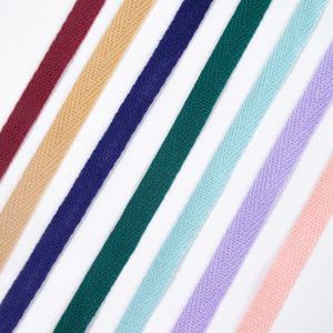 Quality 100% organic cotton webbing 10mm stock color cotton herringbone ribbon twill tape for sewing accessory wholesale