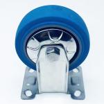Solid Rubber Tread Stainless Plate Caster Wheels 4 Inch 100mm