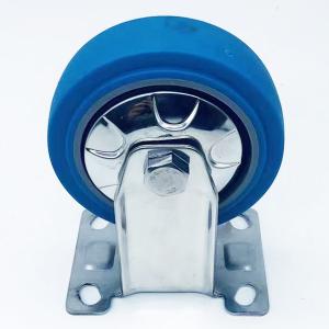 Quality Solid Rubber Tread Stainless Plate Caster Wheels 4 Inch 100mm wholesale