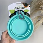 Outdoor Collapsible Puppy Food And Water Bowls Leak Proof With Carabiner Clip