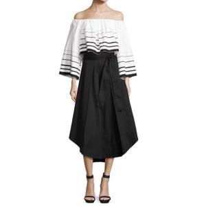 Quality Pleated asymmetric hem high waisted long skirts wholesale