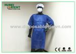 Polypropylene Dark Blue Disposable Isolation Gowns / Disposable Dress In