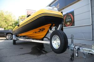 Quality Coast Guard Rigid Bottom Inflatable Boats Center Console Yellow 1.2mm PVC wholesale