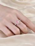 0.89ct Main Stone CVD Lab Grown Pink Diamond Ring 18k White Gold