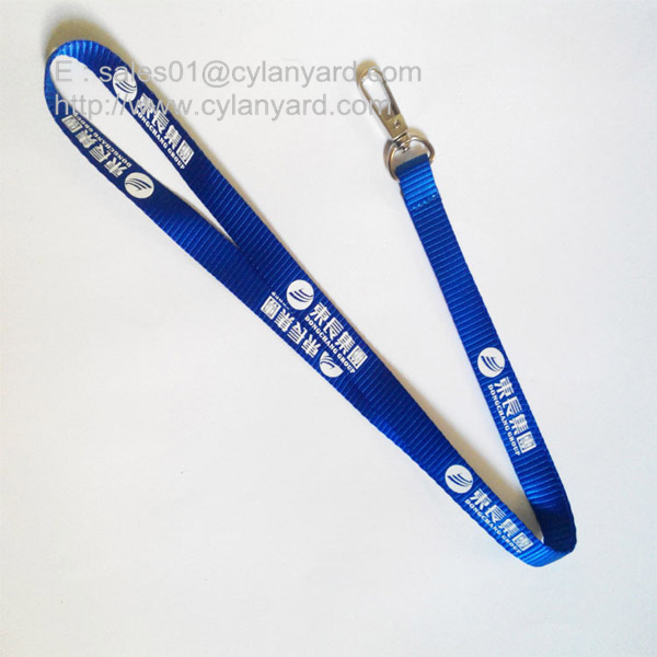 Print nylon ribbon lanyard with metal snap hook