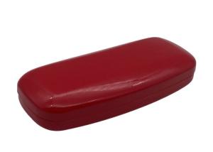 Quality Hard Red Leather Clamshell Eyeglass Case 159x69x37mm wholesale