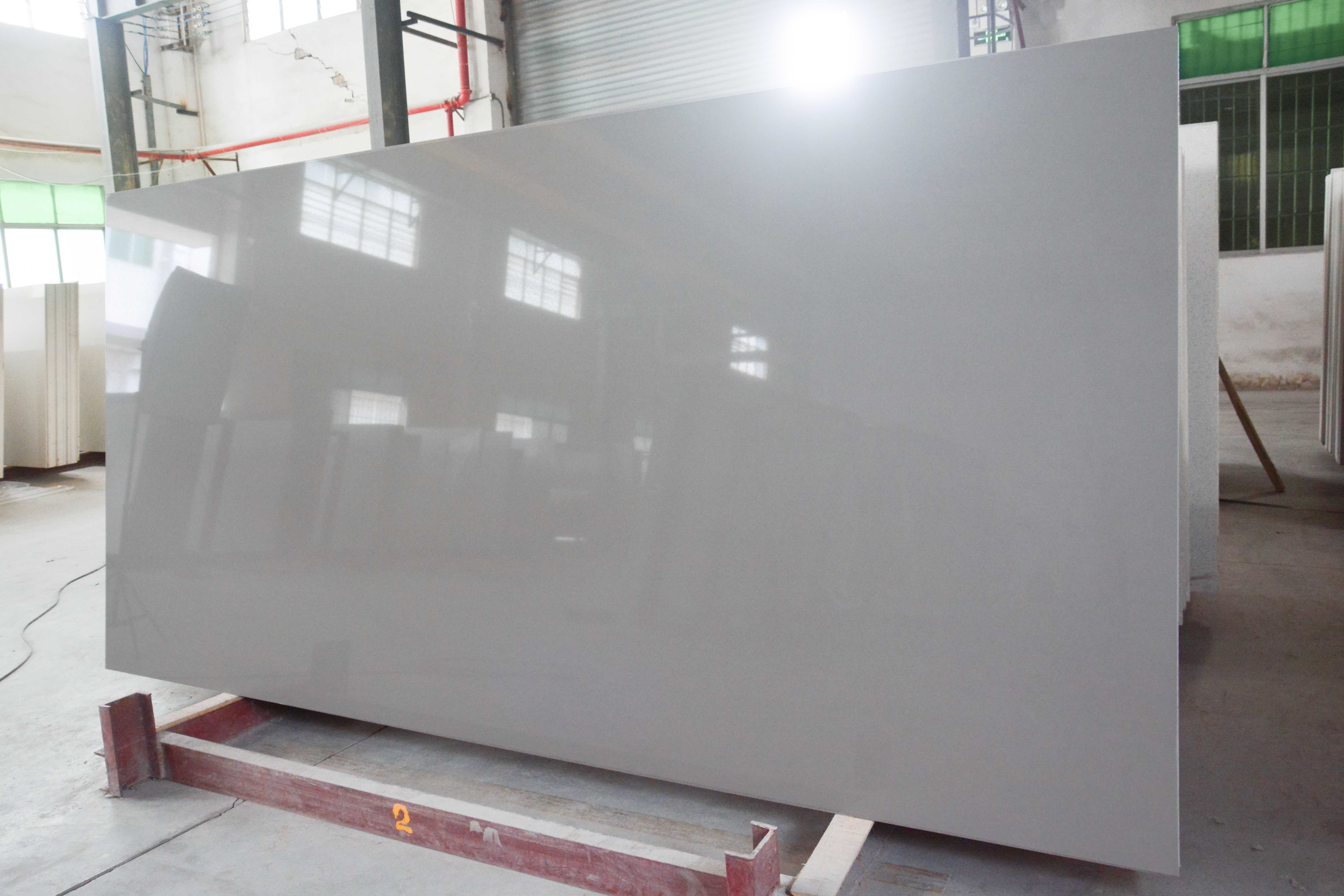 Grey Color Artificial Quartz Stone Commercial Domestic 63"X126"