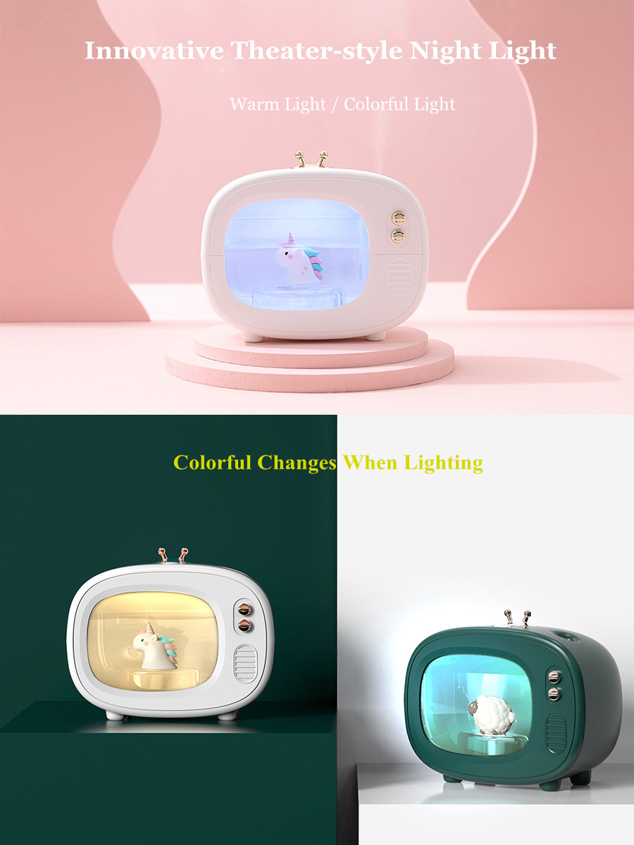 Creative TV Cute Pet Ultrasonic Air Humidifier Portable Wireless USB Rechargeable Cool Mist