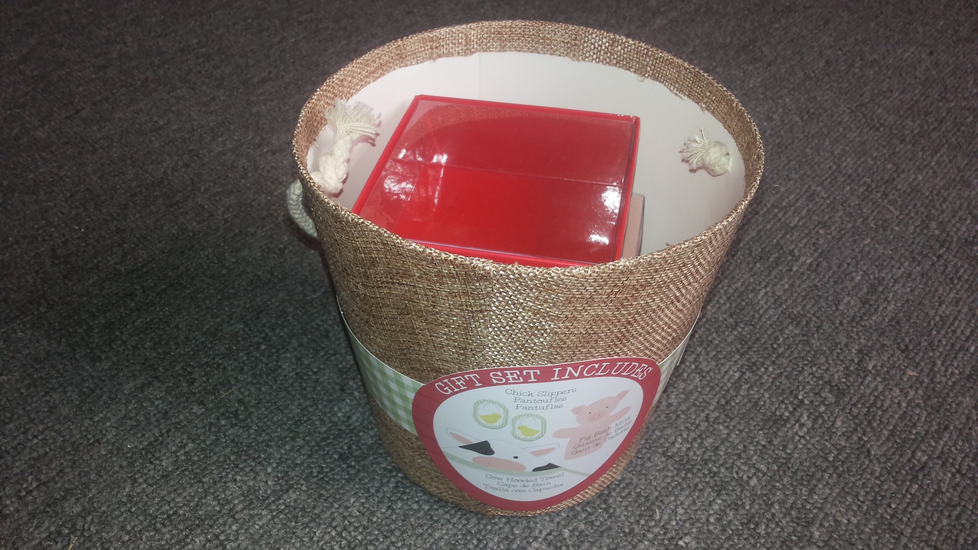 Custom made decorative bucket shaped paper box,storage bucket for gifts with handle rope handle