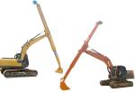 Excavator Telescopic Arm with Standard Bucket Clamshell Bucket