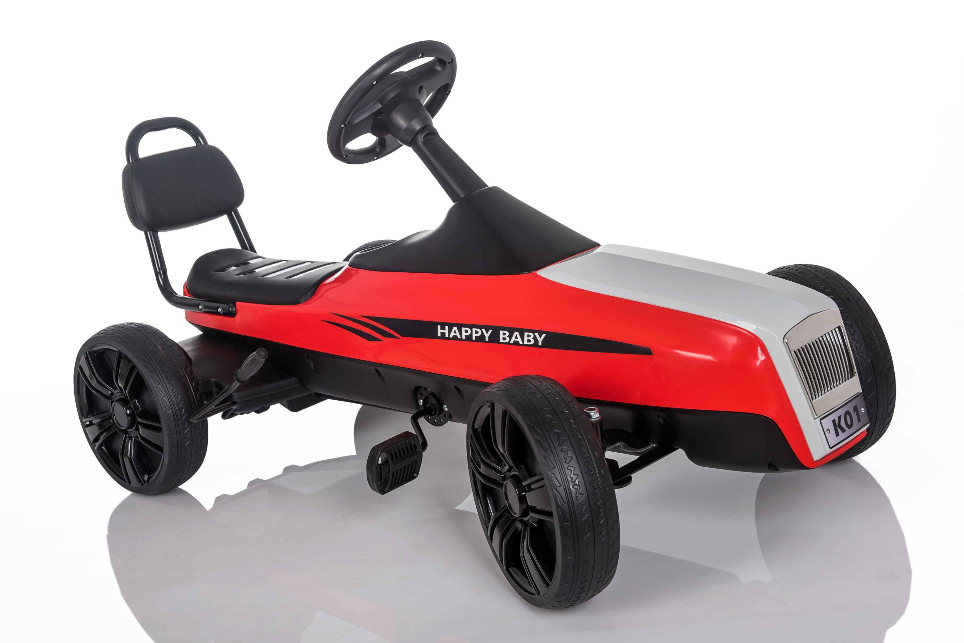 5-7 Years Old Unisex Children's Pedal Go-Kart Car with Adjustable Front and Rear Seats