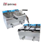 220V Commercial Kitchen Cooking Equipment Deep Fryer Double Tank