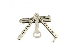 Quality Practise Butterfly Knife Bottle Opener,Promotion gift, stainless steel bartender practise butterfly knife beer bottle op wholesale