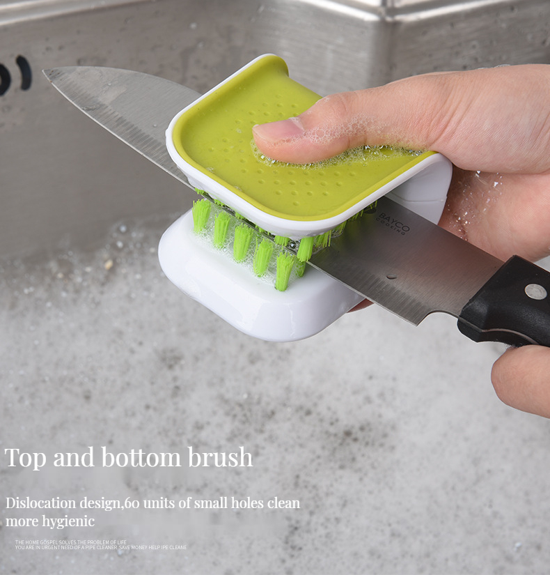 Customized Size Multi Functional Blade Brush for Department Stores Cutlery Cleaner Brush
