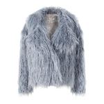 New Winter Style Fashion Woolen Faux Fur Collar Jackets Breathable Coated Fur