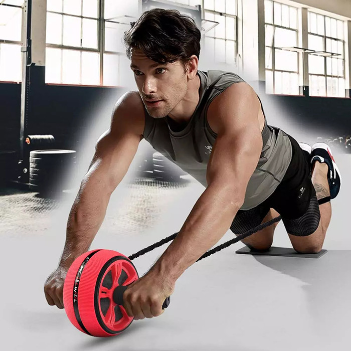 95*167*112mm Home Fitness Equipment Red Abdominal AB Wheel Roller