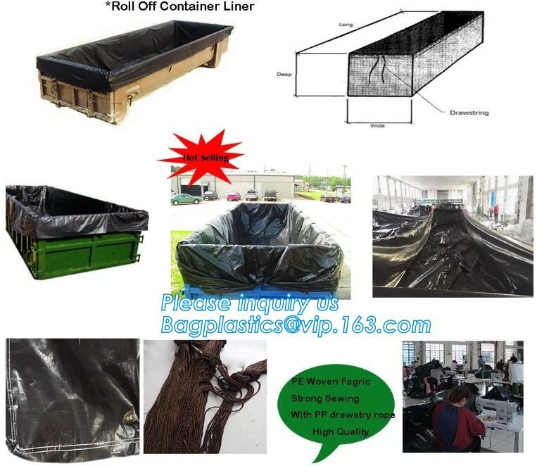 12Mill Open Top Dumpster Drawstring Container Liners,12Mil Reusable Open Top Drawstring Dumpster Container Liner, BAGEAS