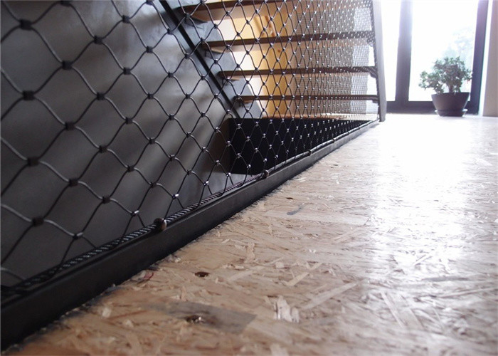 Durable 50 X 50mm Stainless Steel Rope Mesh Netting For Stair And Balcony