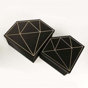 Quality FSC Custom Printed Diamond Flower Box Gold Hot Stamping Diamond Rose Box wholesale