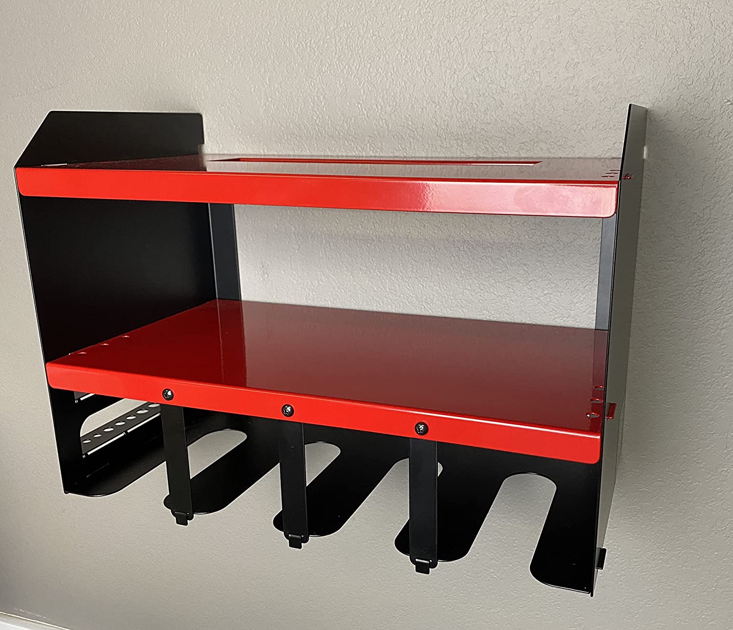 Heavy Duty Floating Tool Shelf Metal Power Tool Storage Organizer Holder Wall Mounted Storage Rack