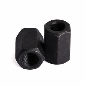 Quality M12 UNC DIN6330 Class 8 Black Color Finish Hex M12 Coupling Nut wholesale