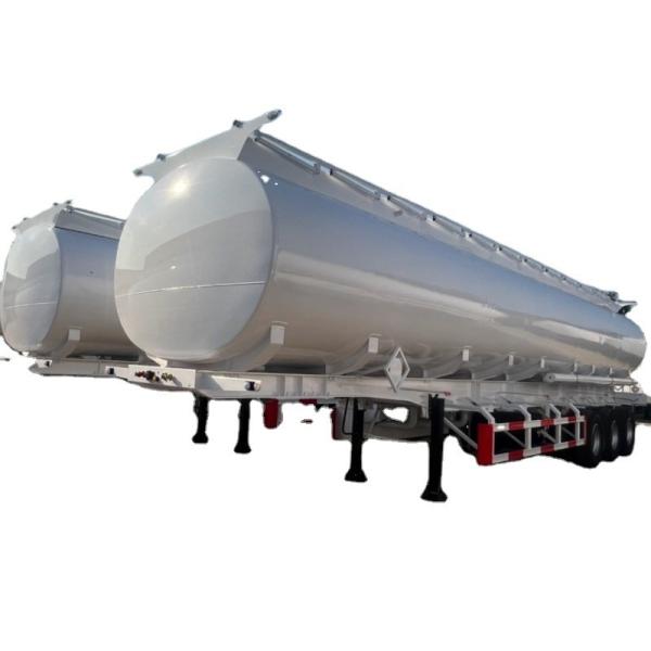 Lightweight 3 Axle Diesel Fuel Tank Trailer , Steel 30 Ton Fuel Tanker Semi