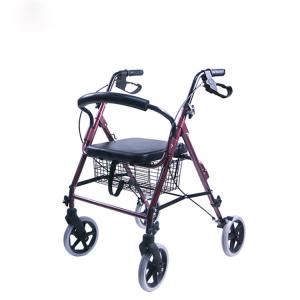 Quality Four Wheel Medical Rehabilitation Equipment Aluminum Folding Rollator Walker wholesale