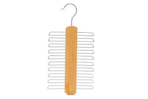 Quality Betterall Twenty Tiers Burlywood Color Ball End Hook Closet Usage Wooden Tie Hanger wholesale