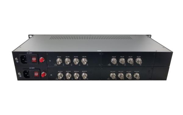 Chassis Full HD 8 Channel 3G-SDI video Fiber Converter Single Mode FC port